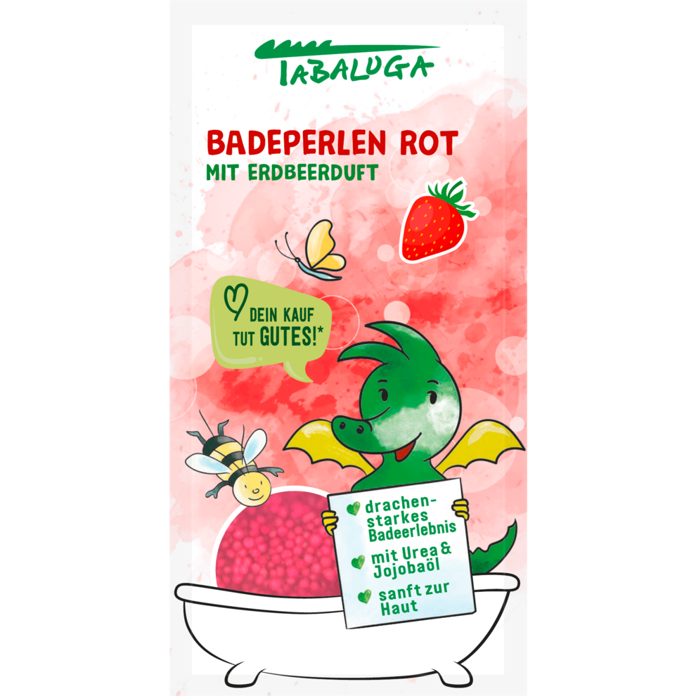Badeperlen rot mit Erdbeer-Duft