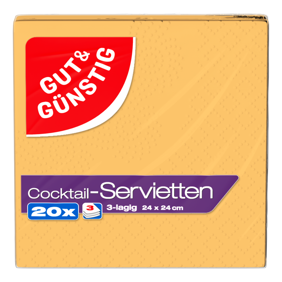 Cocktailservietten, gelb