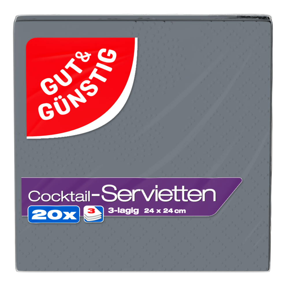 Cocktailservietten, grau