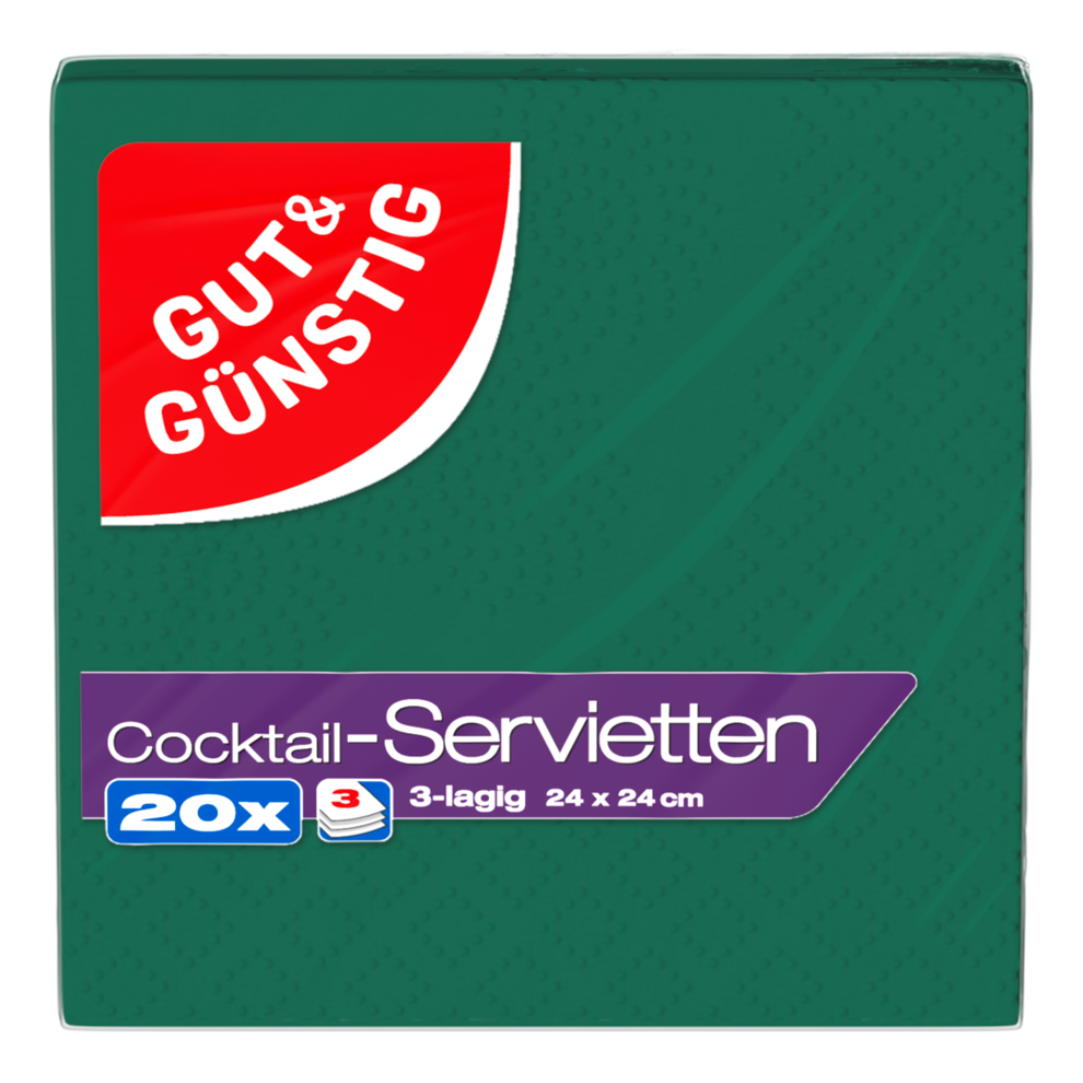 Cocktailservietten, dunkelgrün