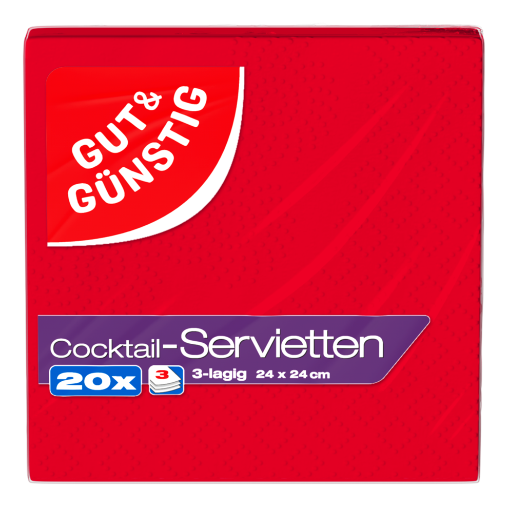 Cocktailservietten, rot