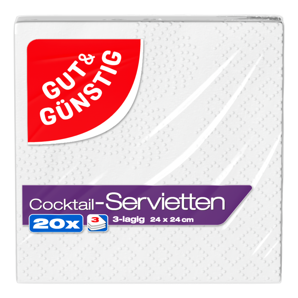 Cocktailservietten, weiß