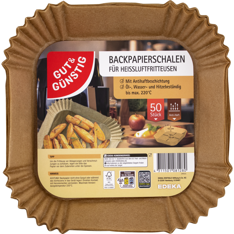 Backpapierschalen