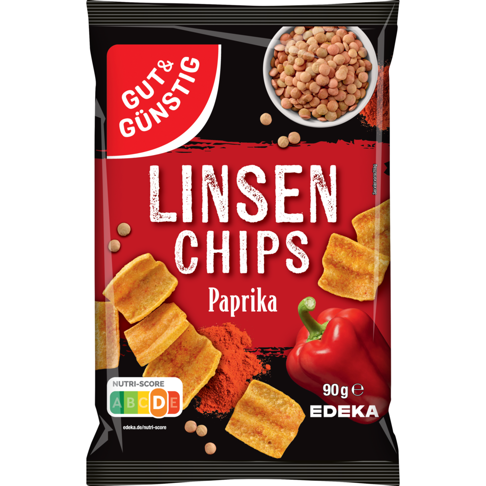 Linsenchips Paprika