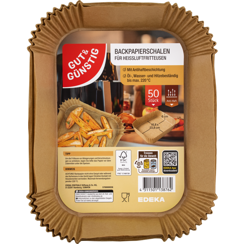 Backpapierschalen