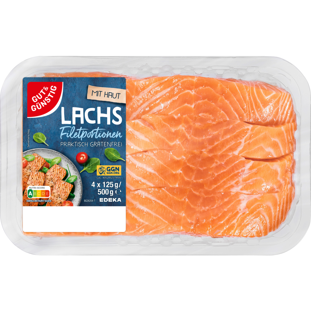 Lachsfiletportionen mit Haut 4 x 125 g