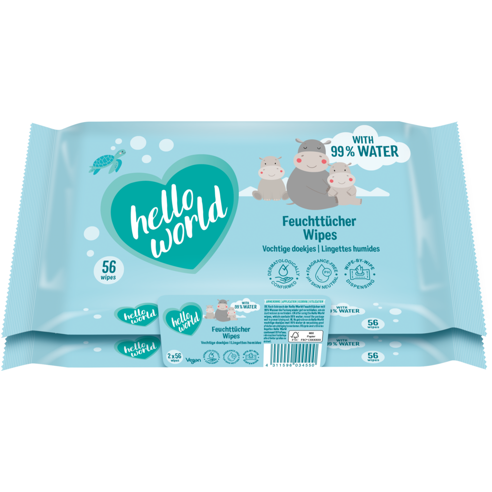 Feuchttücher 99% Wasser