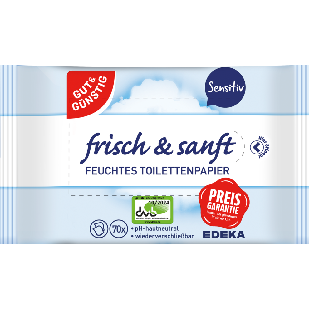 Feuchtes Toilettenpapier Sensitive