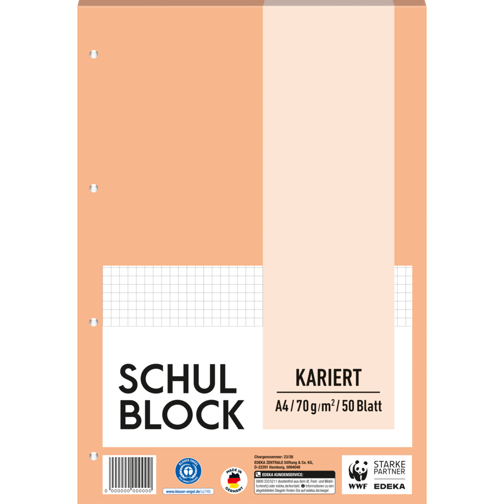 Schulblock A4, kariert