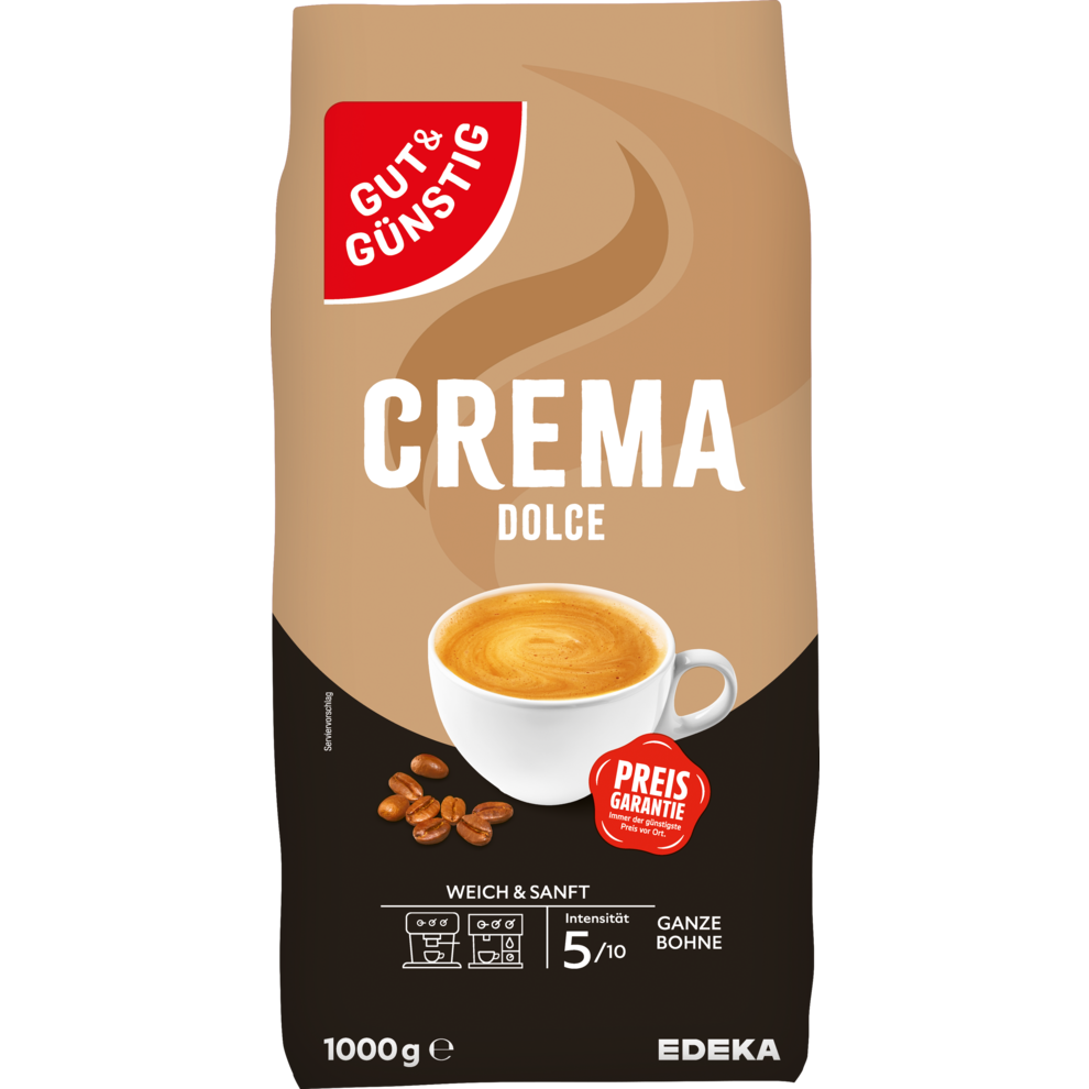 Crema Dolce, ganze Bohne