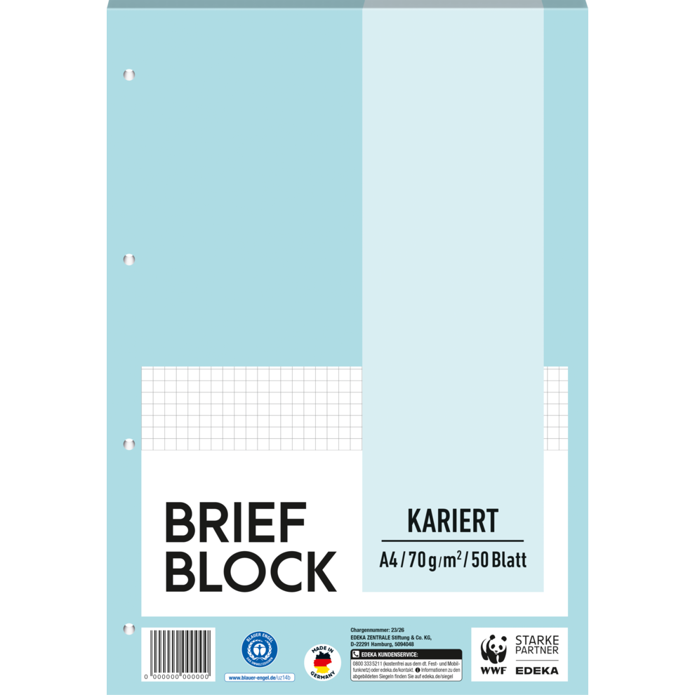 Briefblock A4, kariert