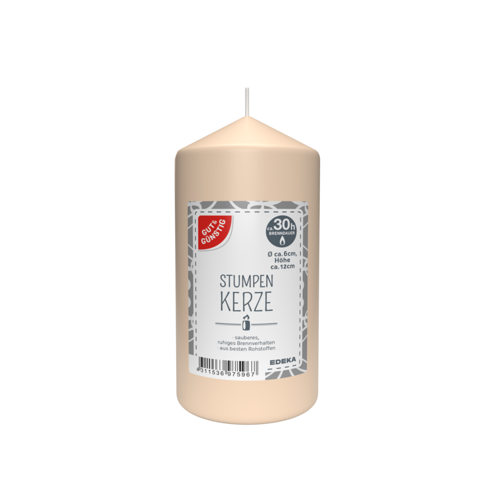 Stumpenkerze 120/60 mm, creme