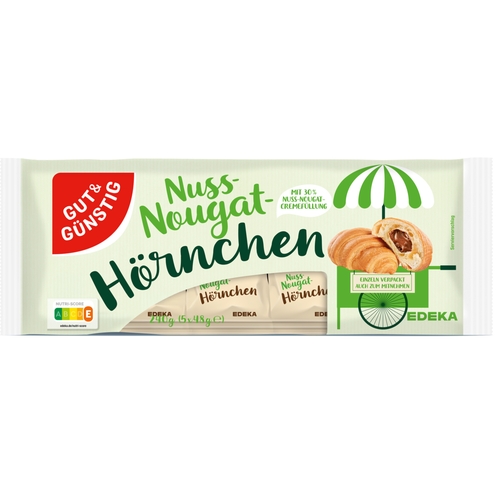 Mini-Hörnchen mit Nuss-Nougat-Füllung