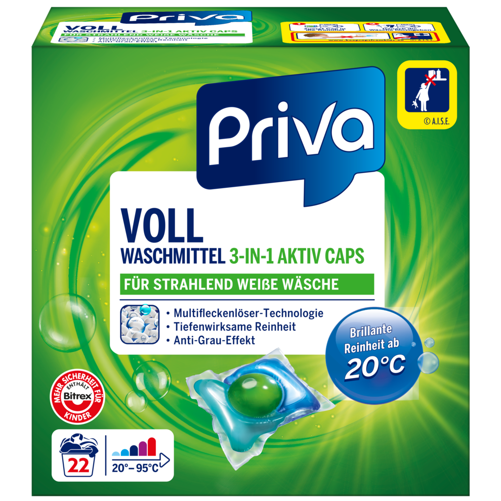 Vollwaschmittel 3in1 Aktiv Caps
