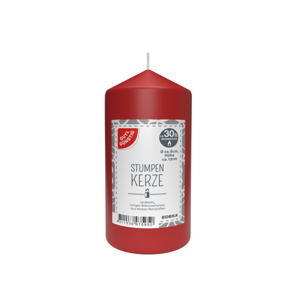 Stumpenkerze 120/60 mm, rot