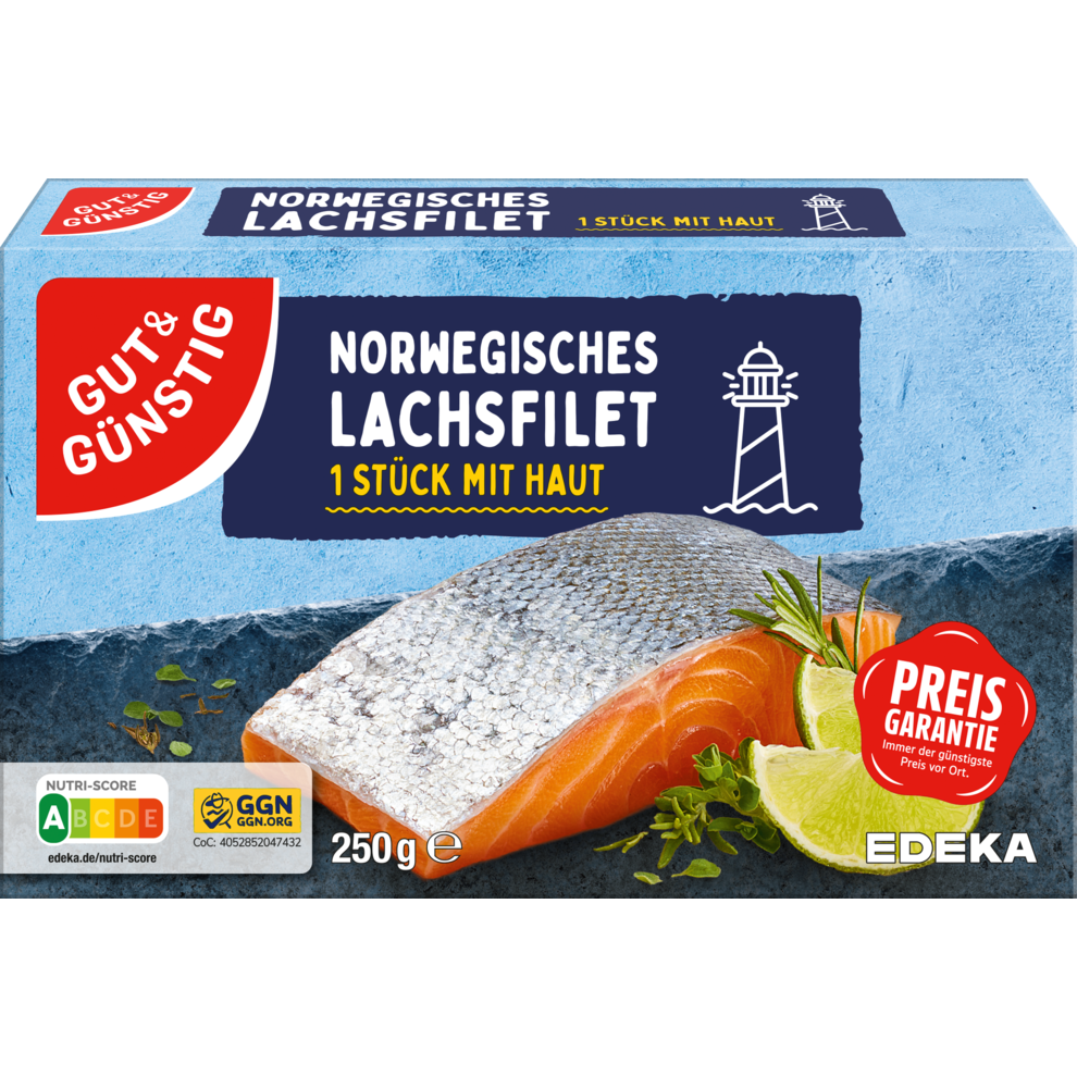 Norwegisches Lachsfilet mit Haut