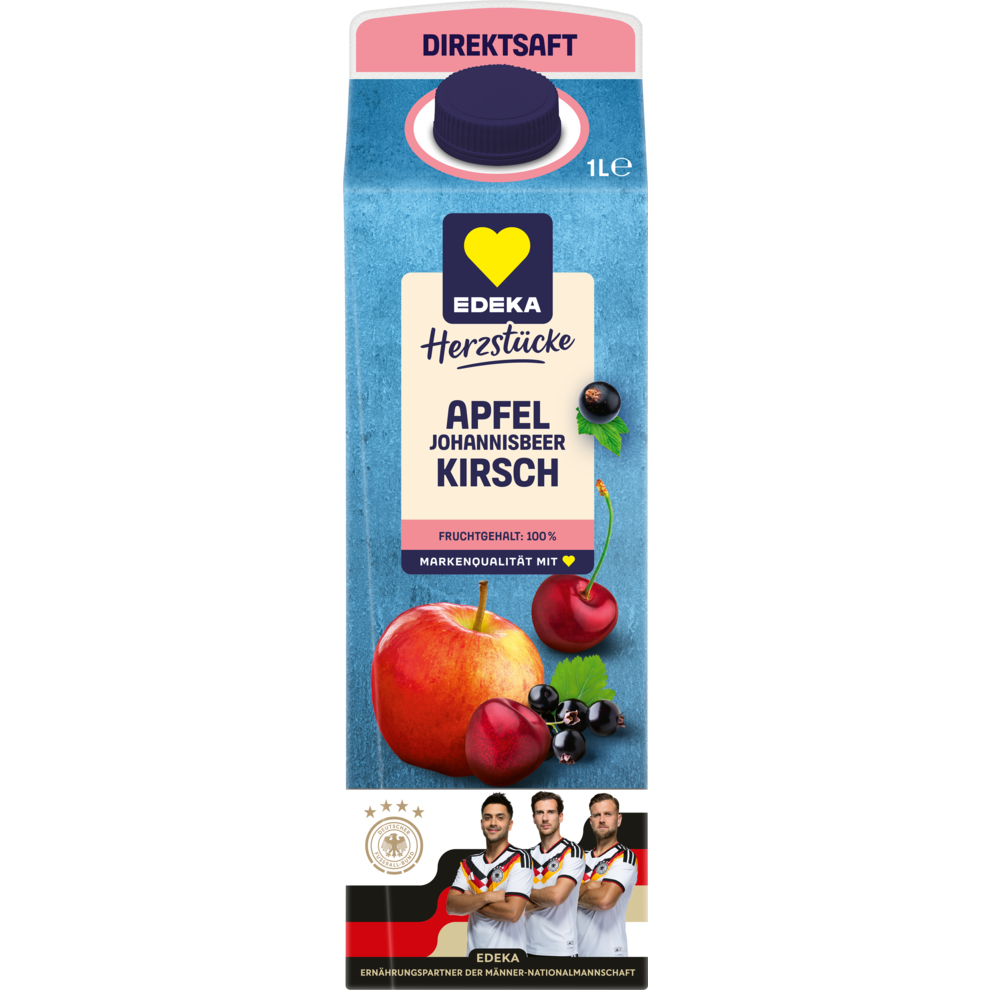 Apfel-schwarzer Johannisbeer-Kirsch-Direktsaft